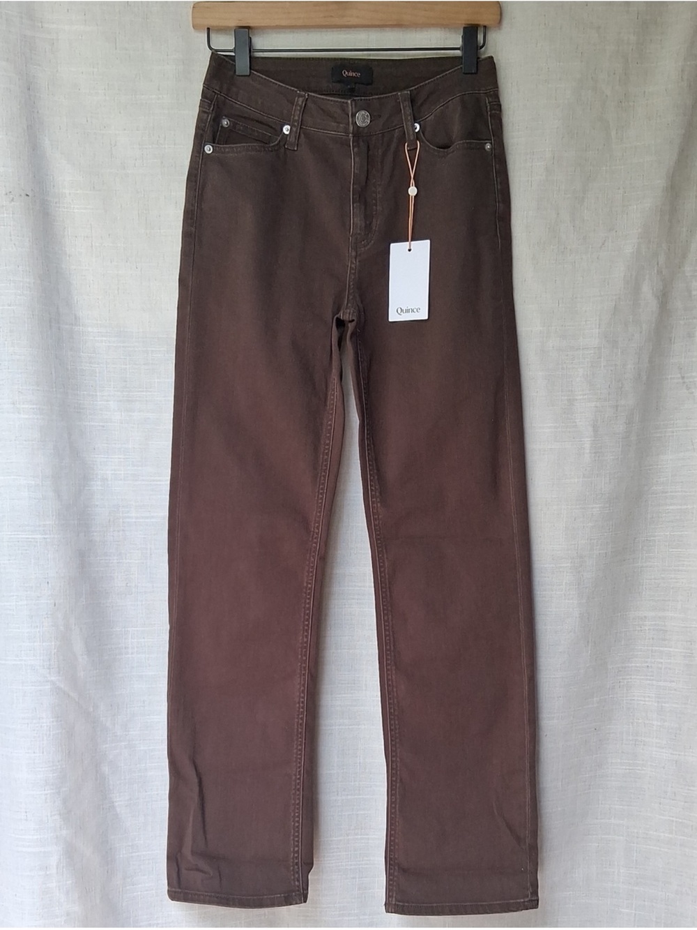 Quince Bella Stretch Straight Jeans Coffe Bean Brown 26